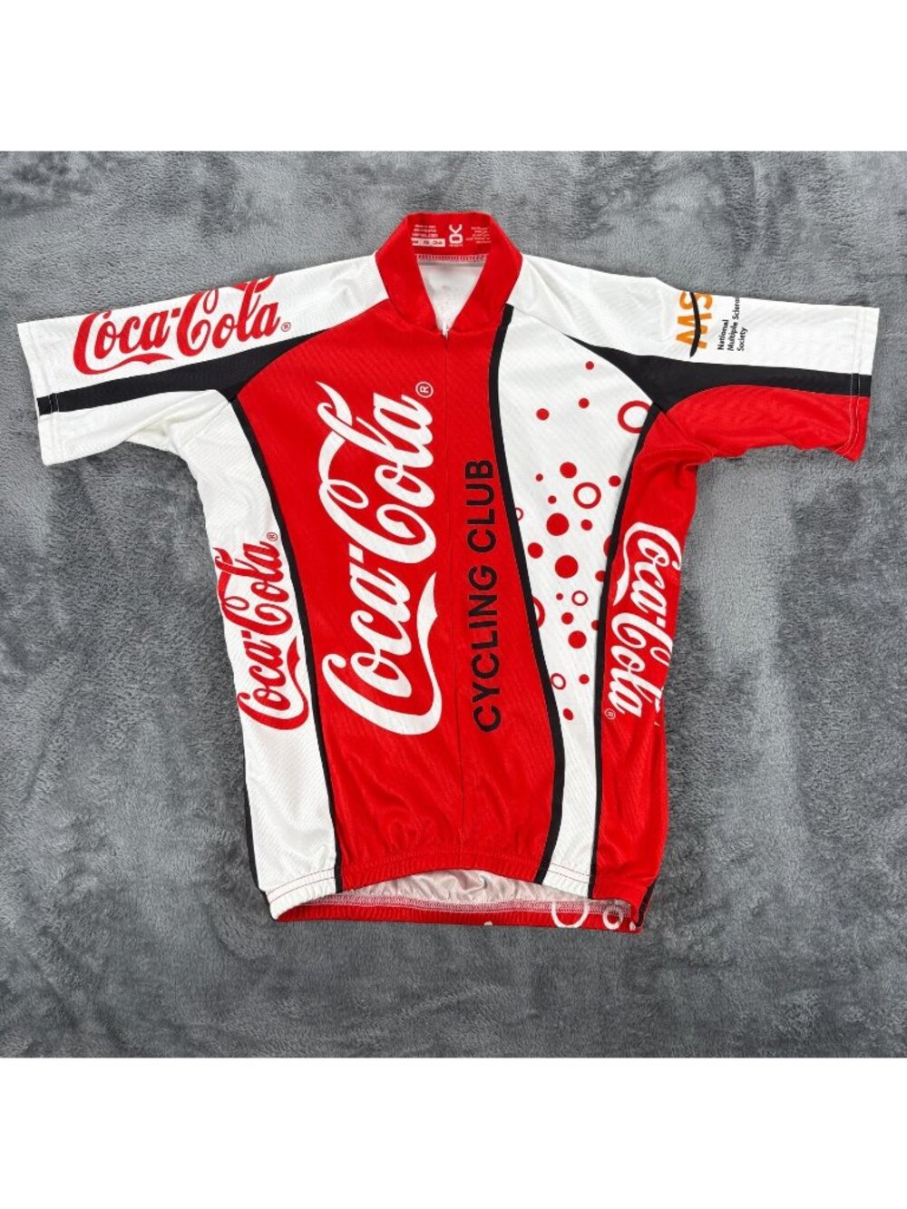 Vomax Coca Cola Cycling Club Bike Jersey Men XS USA Made 3/4 Zip Vintage